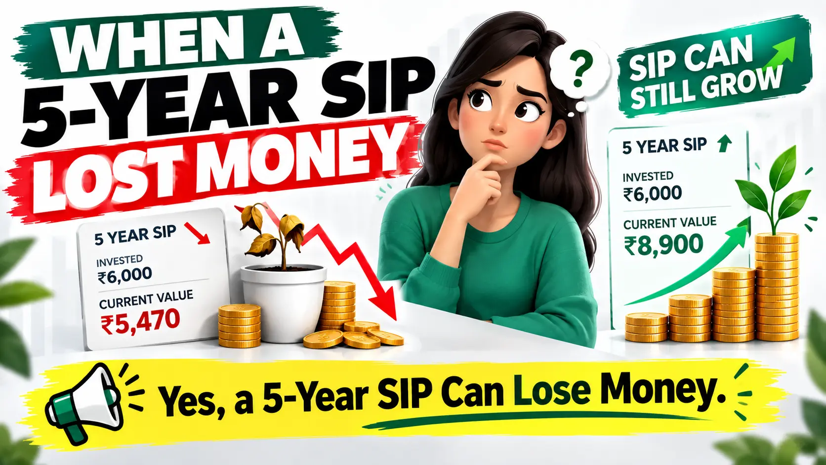 Historical periods when a 5-year Nifty SIP finished below cost in India